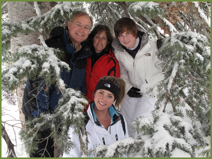 family in the snow